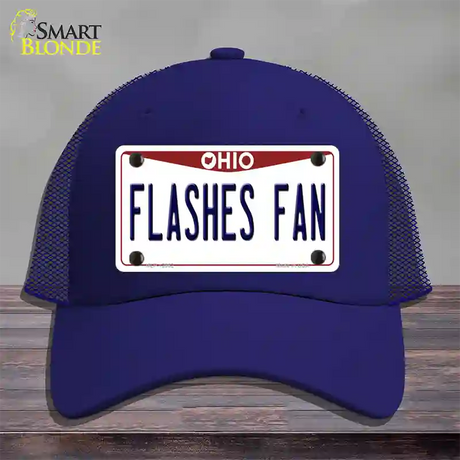 Flashes Fan Novelty License Plate Hat Mesh / Royal Blue