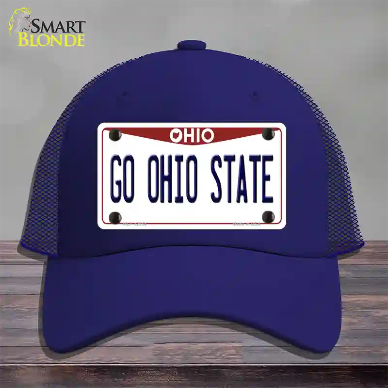 Go Ohio State Novelty License Plate Hat Mesh / Royal Blue