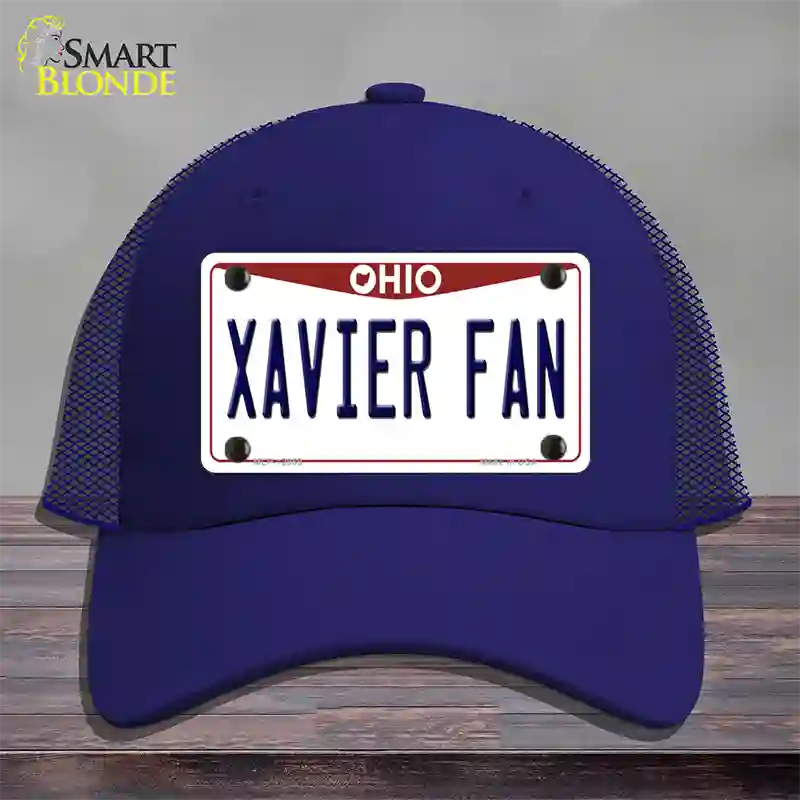 Xavier Fan Novelty License Plate Hat Mesh / Royal Blue