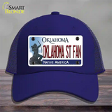 Oklahoma State Fan Novelty License Plate Hat Mesh / Royal Blue