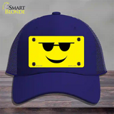 Sunglasses Cool Smiley Novelty License Plate Hat Mesh / Royal Blue