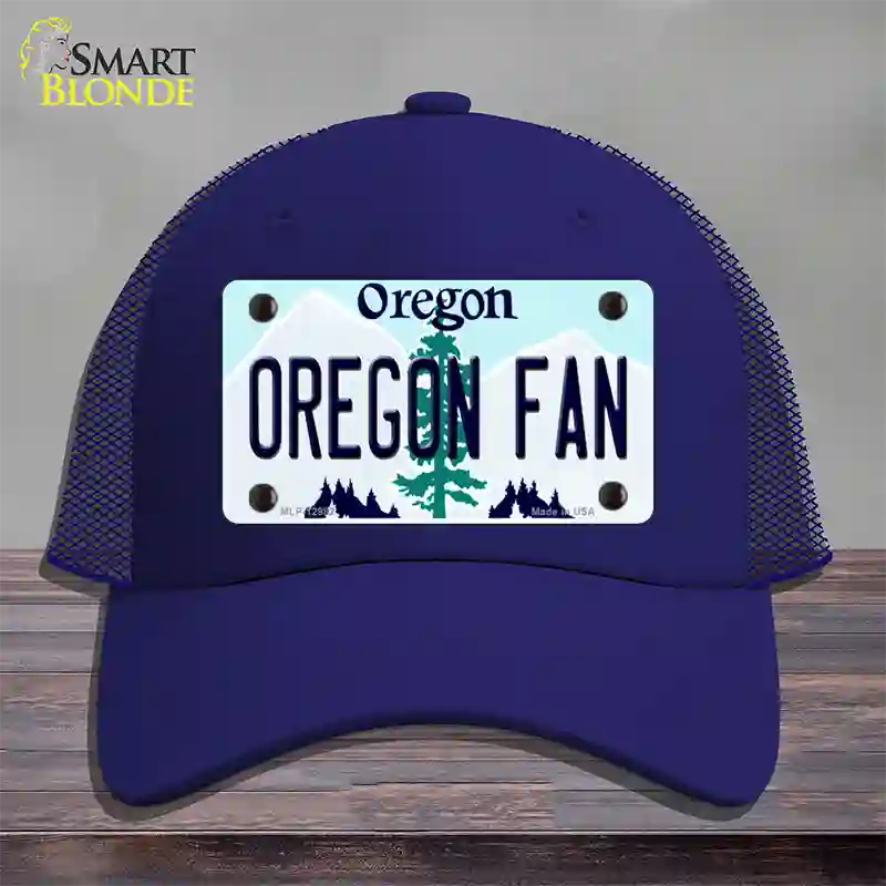 Oregon Fan Novelty License Plate Hat Mesh / Royal Blue