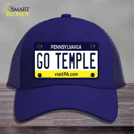 Go Temple Novelty License Plate Hat Mesh / Royal Blue