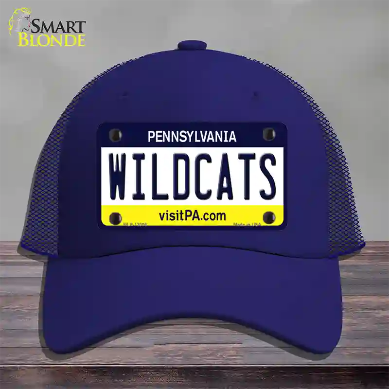 Wildcats Pennsylvania Novelty License Plate Hat Mesh / Royal Blue