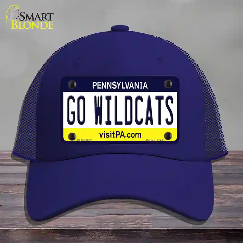 Go Wildcats Pennsylvania Novelty License Plate Hat Mesh / Royal Blue