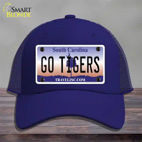 South Carolina Go Tigers Novelty License Plate Hat Mesh / Royal Blue