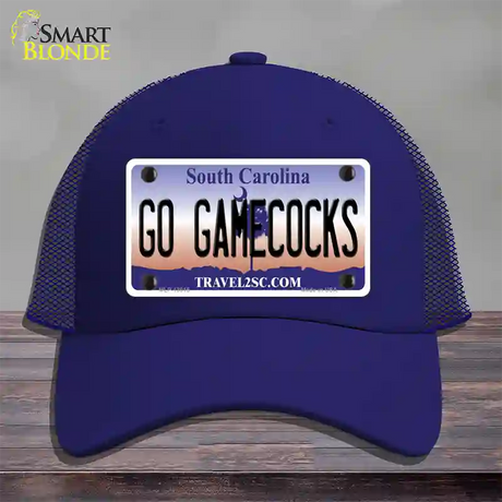 Go Gamecocks Novelty License Plate Hat Mesh / Royal Blue