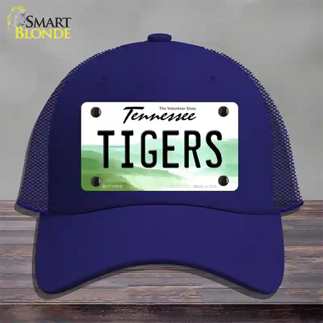 Tiger Tennessees Novelty License Plate Hat Mesh / Royal Blue