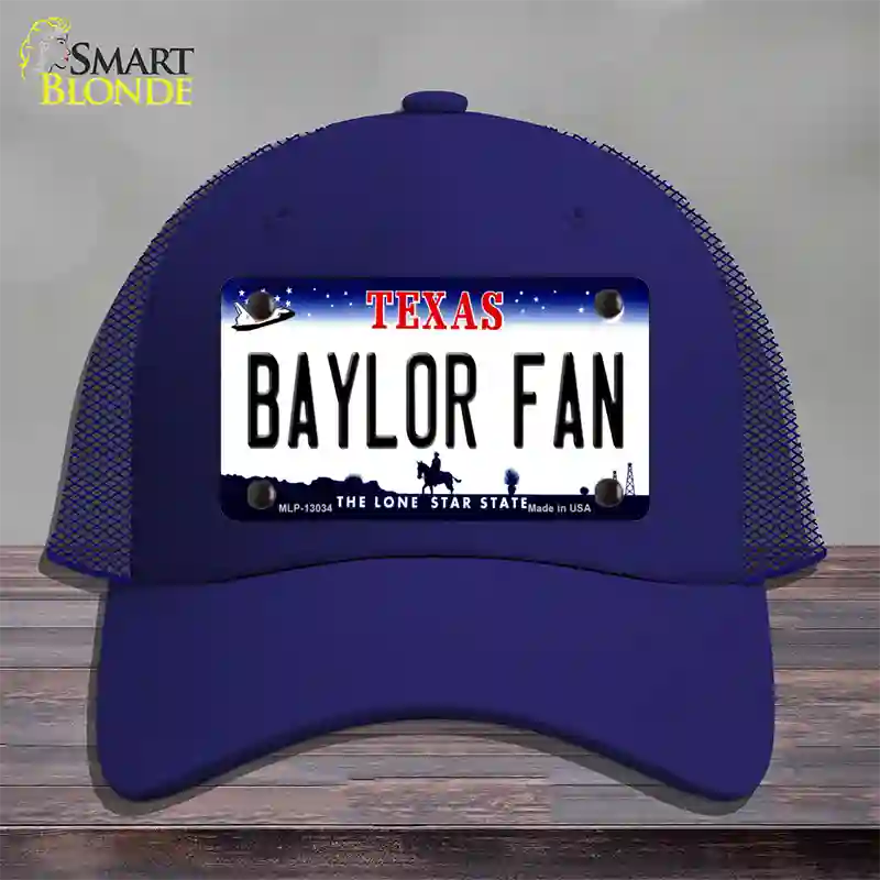 Baylor Fan Novelty License Plate Hat Mesh / Royal Blue