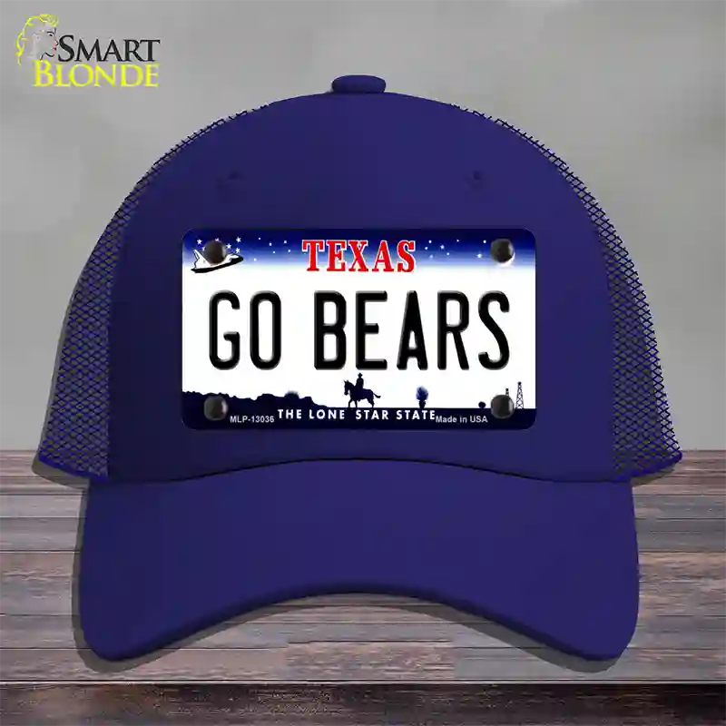 Go Bears Novelty License Plate Hat Mesh / Royal Blue