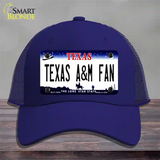 Texas A&M Fan Novelty License Plate Hat Mesh / Royal Blue