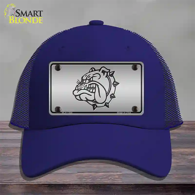 Bulldog Novelty License Plate Hat Mesh / Royal Blue