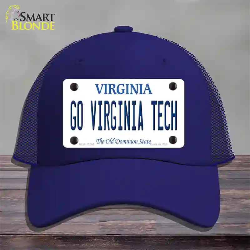 Go Virginia Tech Novelty License Plate Hat Mesh / Royal Blue