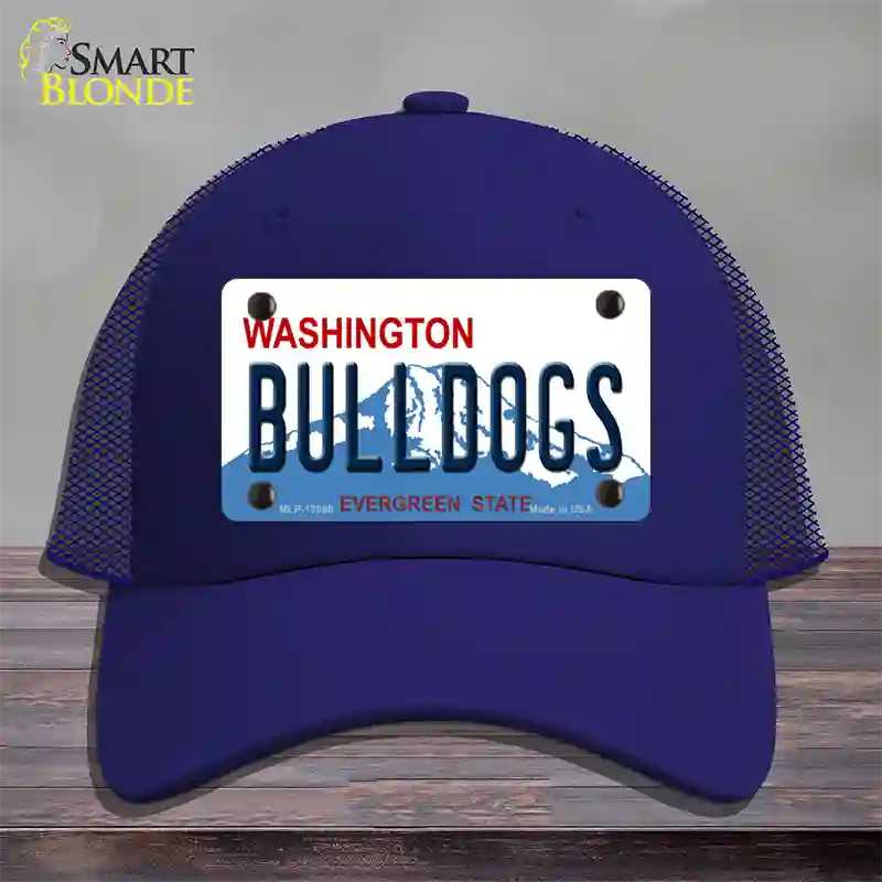 Bulldogs Washington State Novelty License Plate Hat Mesh / Royal Blue