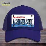 Washington State Univ Novelty License Plate Hat Mesh / Royal Blue