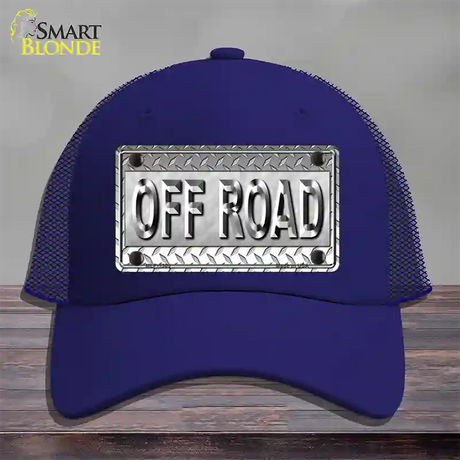 Off Road Novelty License Plate Hat Mesh / Royal Blue