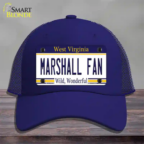 Marshall Fan Novelty License Plate Hat Mesh / Royal Blue