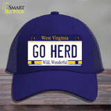 Go Herd Novelty License Plate Hat Mesh / Royal Blue