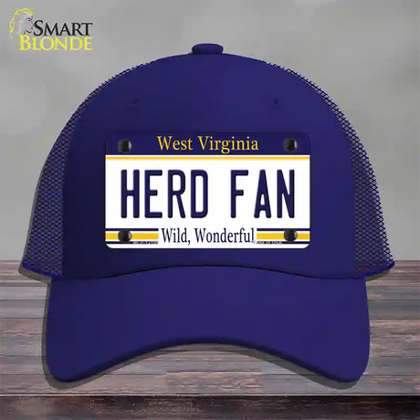 Herd Fan Novelty License Plate Hat Mesh / Royal Blue