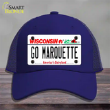 Go Marquette Novelty License Plate Hat Mesh / Royal Blue