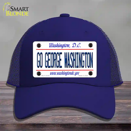 Go George Washington Novelty License Plate Hat Mesh / Royal Blue