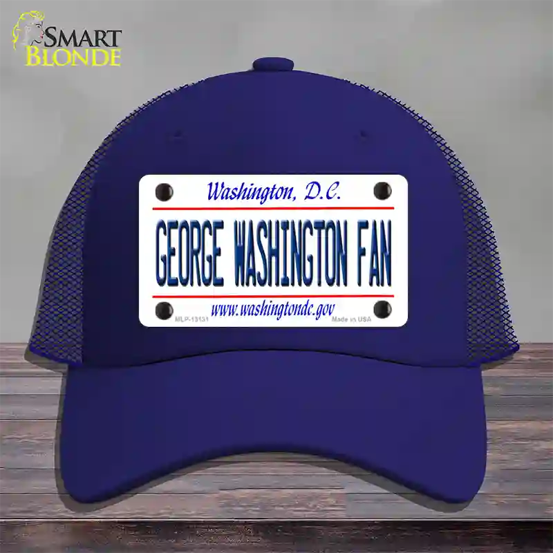 George Washington Fan Novelty License Plate Hat Mesh / Royal Blue