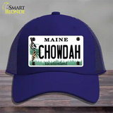 Chowdah Maine Novelty License Plate Hat Mesh / Royal Blue