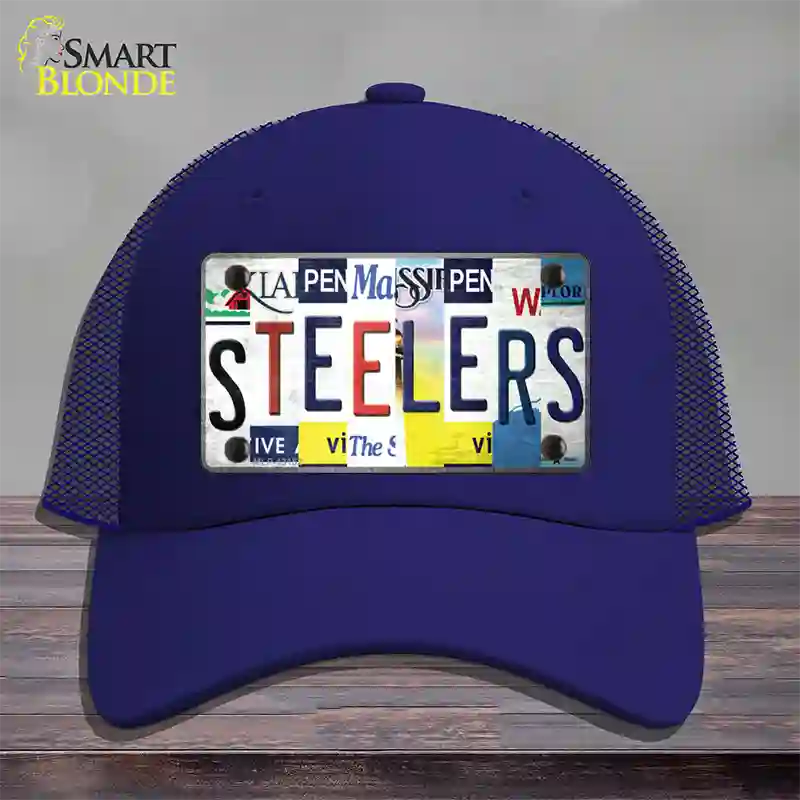 Steelers Strip Art Novelty License Plate Hat Tag Mesh / Royal Blue