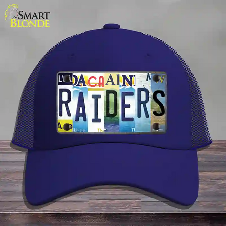 Raiders Strip Art Novelty License Plate Hat Tag Mesh / Royal Blue