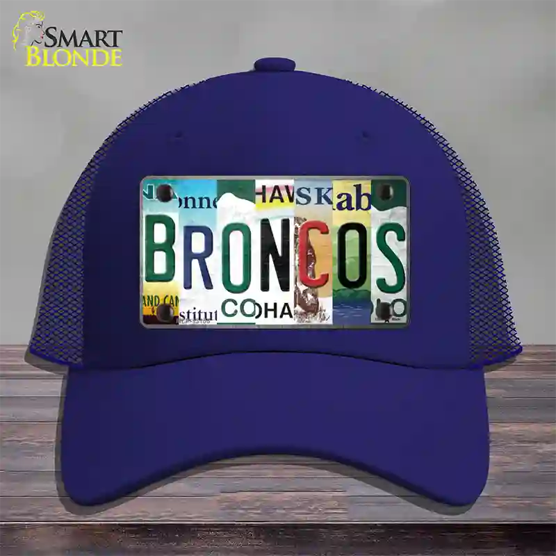 Broncos Strip Art Novelty License Plate Hat Tag Mesh / Royal Blue