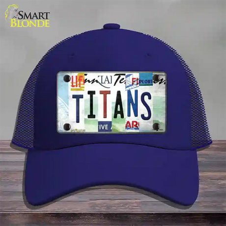 Titans Strip Art Novelty License Plate Hat Tag Mesh / Royal Blue