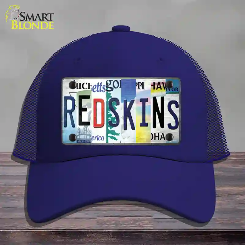 Redskins Strip Art Novelty License Plate Hat Tag Mesh / Royal Blue