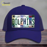 Dolphins Strip Art Novelty License Plate Hat Tag Mesh / Royal Blue