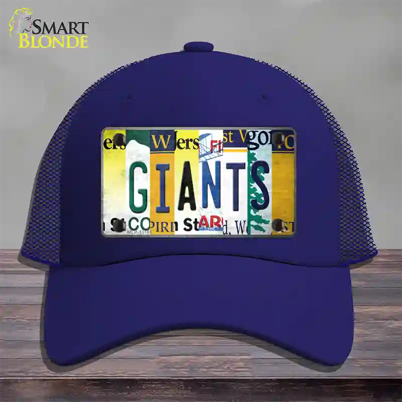 Giants Strip Art Novelty License Plate Hat Tag Mesh / Royal Blue