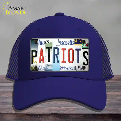 Patriots Strip Art Novelty License Plate Hat Tag Mesh / Royal Blue