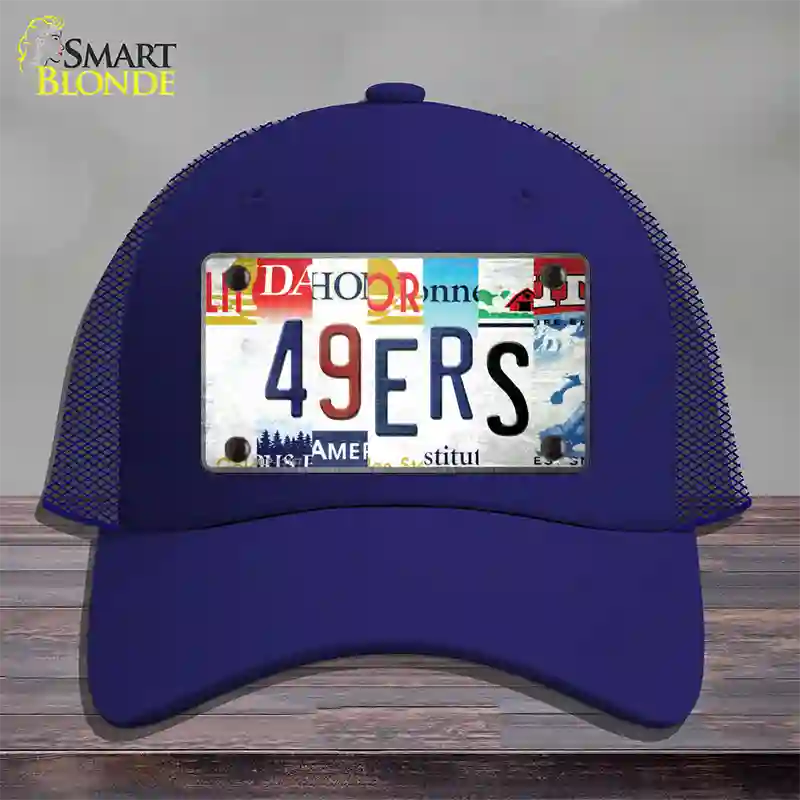 49ers Strip Art Novelty License Plate Hat Tag Mesh / Royal Blue