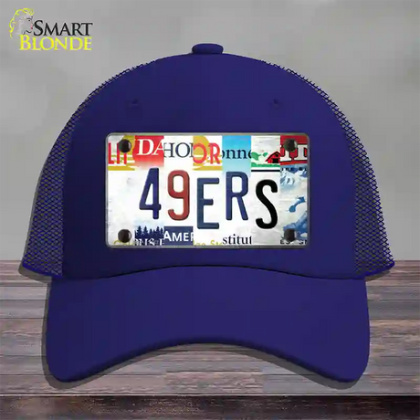 49ers Strip Art Novelty License Plate Hat Tag Mesh / Royal Blue