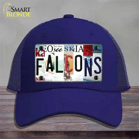 Falcons Strip Art Novelty License Plate Hat Tag Mesh / Royal Blue