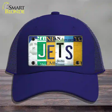 Jets Strip Art Novelty License Plate Hat Tag Mesh / Royal Blue