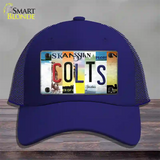 Colts Strip Art Novelty License Plate Hat Tag Mesh / Royal Blue