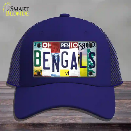 Bengals Strip Art Novelty License Plate Hat Tag Mesh / Royal Blue