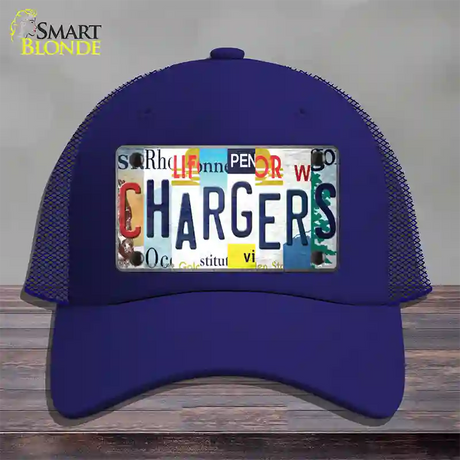 Chargers Strip Art Novelty License Plate Hat Tag Mesh / Royal Blue