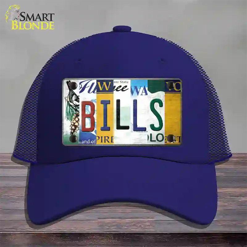 Bills Strip Art Novelty License Plate Hat Tag Mesh / Royal Blue