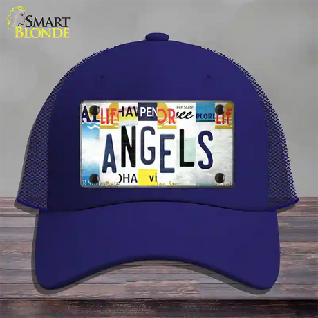 Angels Strip Art Novelty License Plate Hat Tag Mesh / Royal Blue