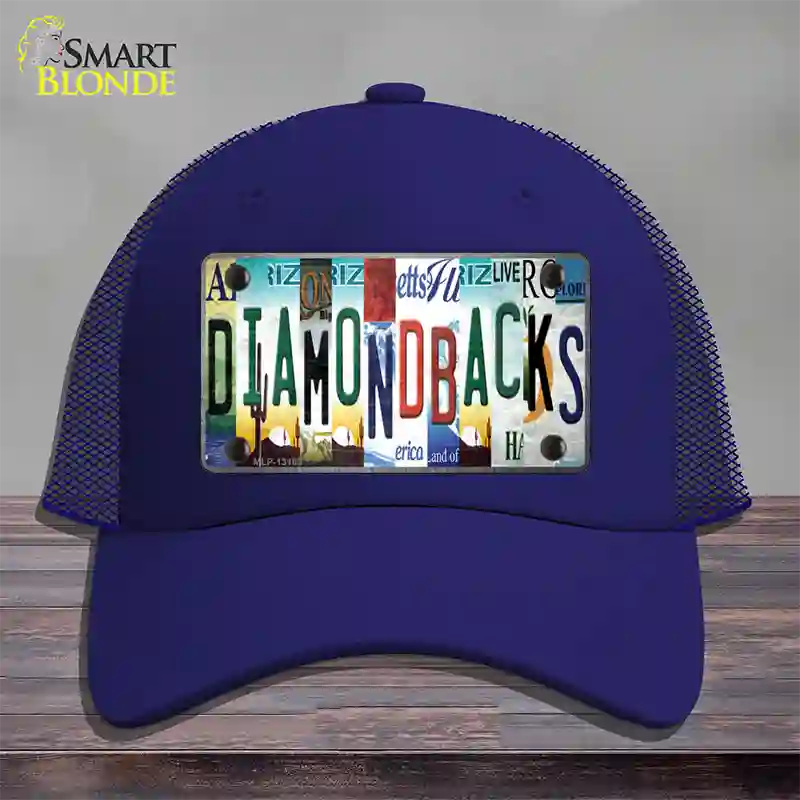 Diamondbacks Strip Art Novelty License Plate Hat Tag Mesh / Royal Blue