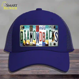 Diamondbacks Strip Art Novelty License Plate Hat Tag Mesh / Royal Blue