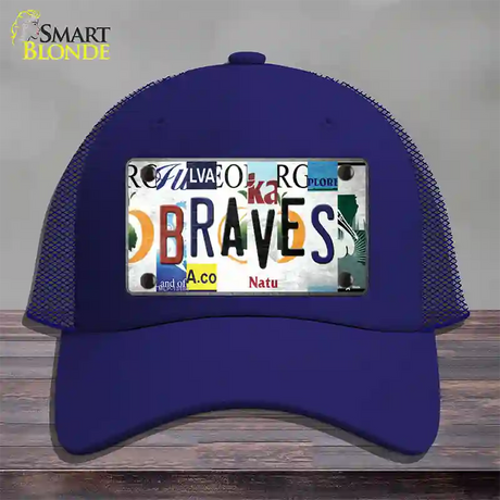 Braves Strip Art Novelty License Plate Hat Tag Mesh / Royal Blue