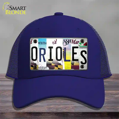 Orioles Strip Art Novelty License Plate Hat Tag Mesh / Royal Blue