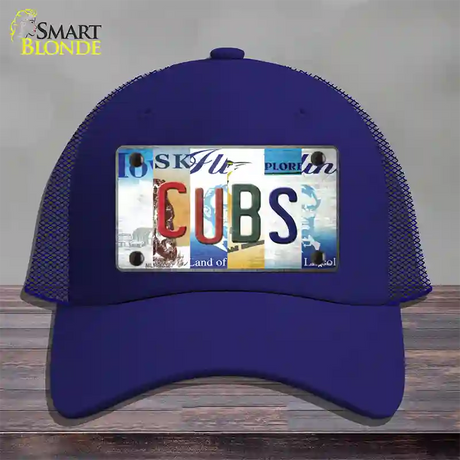 Cubs Strip Art Novelty License Plate Hat Tag Mesh / Royal Blue