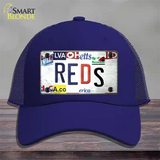 Reds Strip Art Novelty License Plate Hat Tag Mesh / Royal Blue